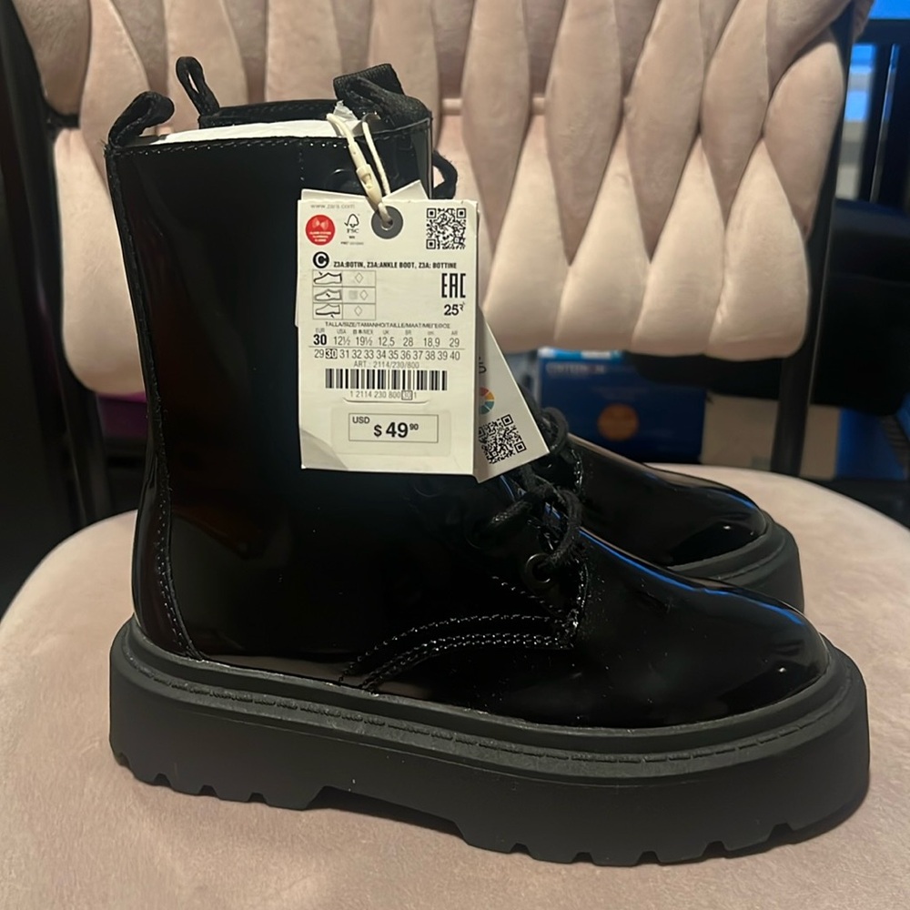 Black combat boots